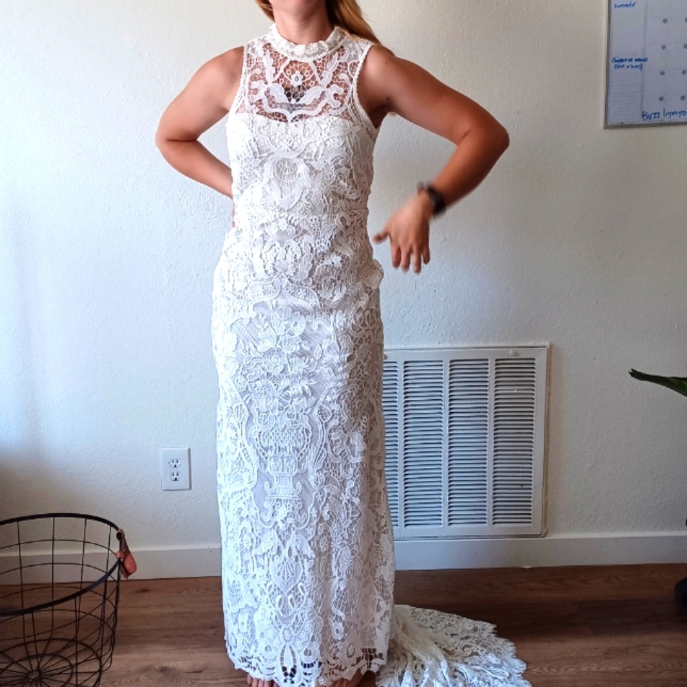 White Lace Boho Vintage Dress